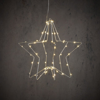 Edelman étoile suspendue argent blanc chaud 60led bo - h30xd30cm | 3 pièces