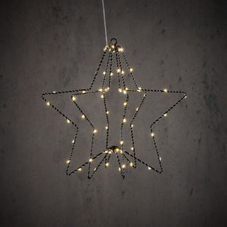 Edelman étoile suspendue noir blanc chaud 60led bo - h32xd30cm | 3 pièces