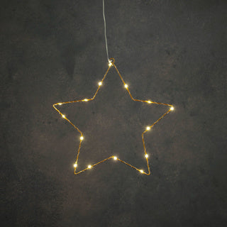 Edelman étoile or blanc chaud 15led fonctionnant sur batterie - d34cm | 6 pièces
