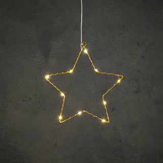 Edelman étoile or blanc chaud 10led fonctionnant sur batterie - d25cm | 6 pièces