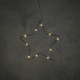 Edelman star noir blanc chaud 10led fonctionnant sur batterie - d25cm | 6 pièces