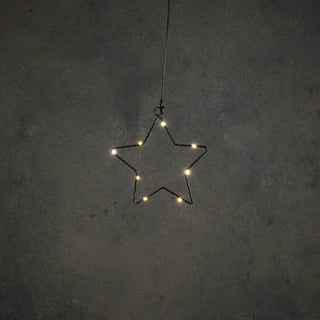 Edelman star noir blanc chaud 8led fonctionnant sur batterie - d15cm | 6 pièces