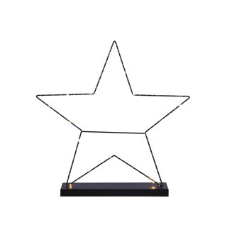 Decoration Star Black 25 LED Batterie Faire B9xd55cm