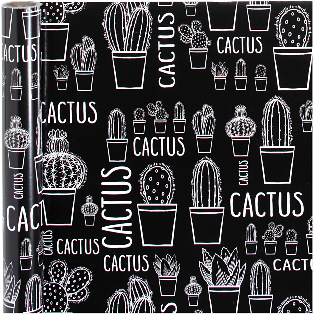 Papier cadeau Creativ company, cactus, l: 50 cm, 80 gr, 5 m 1 rouleau