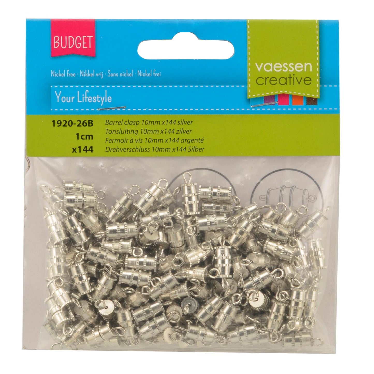 Vaessen creative • fermeture barillet 144mm argent