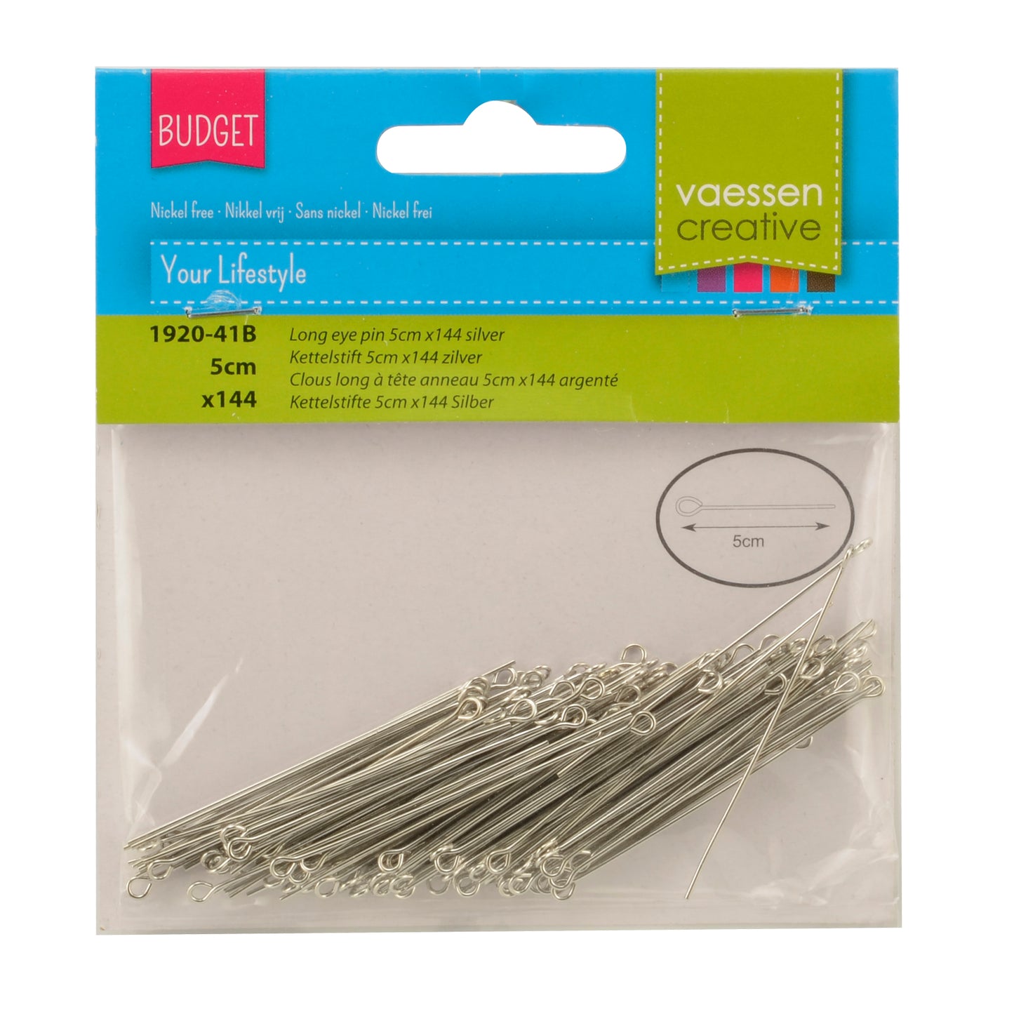 Vaessen creative • épingle à chaîne 5cm 144pcs argent