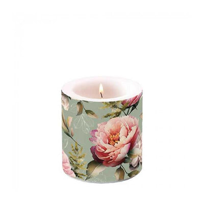 Bougie d'ambiance composition petites pivoines