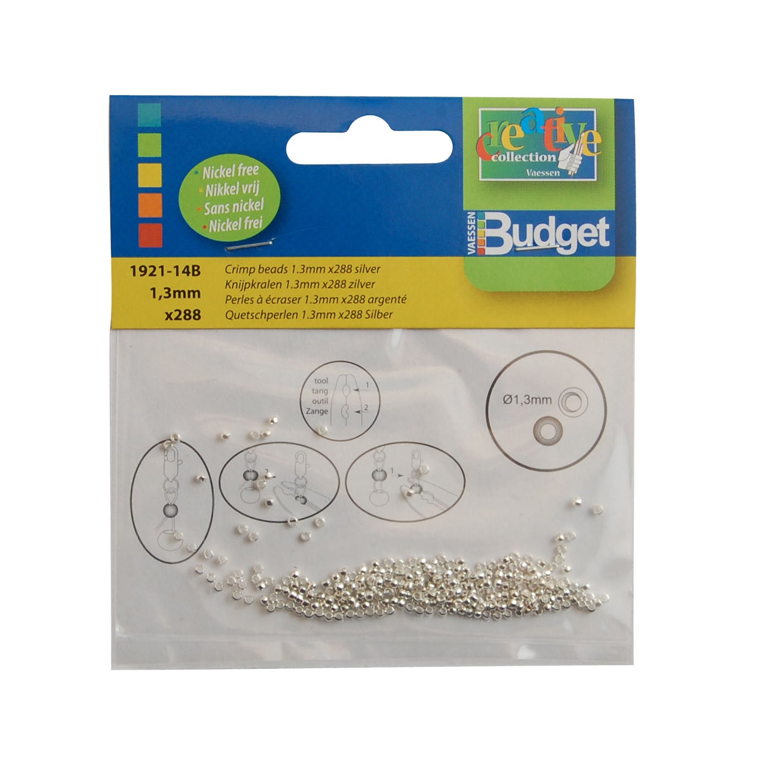 Vaessen creative • perles à écraser 13mm 288pcs argent