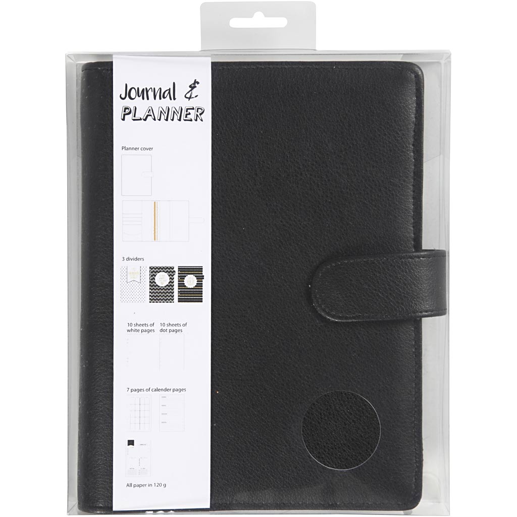 Creativ company planning bullet journal, dim. 19x23,5x4 cm, classeur à anneaux, noir, 1 pièce