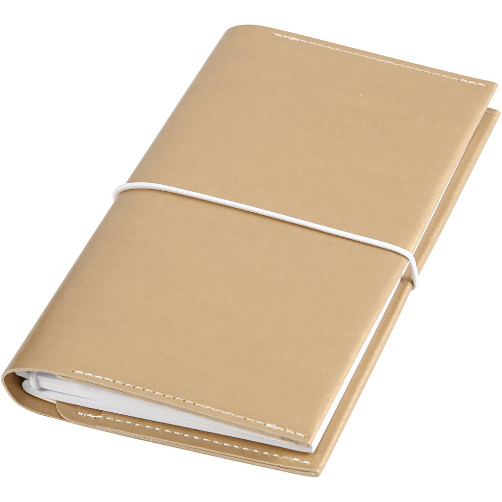 Bullet Journal Creativ Company Planner, dim. 10x18x1,5 cm, fermeture élastique, or, 1 pièce