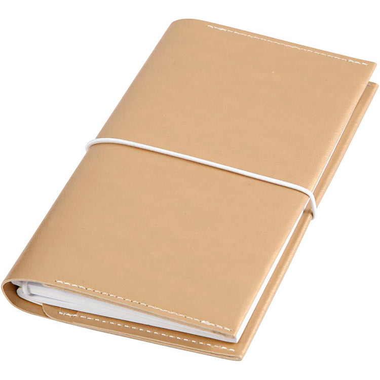 Bullet Journal Creativ Company Planner, dim. 10x18x1,5 cm, fermeture élastique, or, 1 pièce