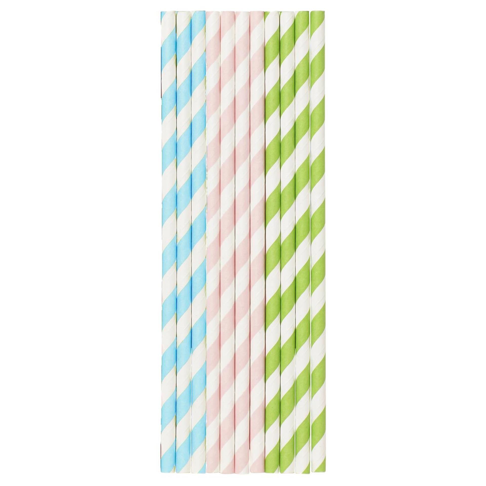 Duni pailles en papier pastels 20cm 25pcs