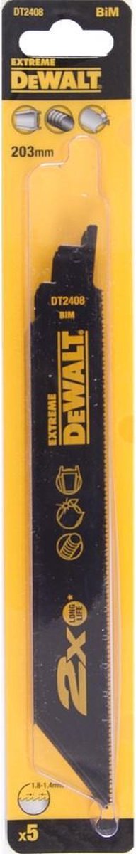 Lame de scie alternative Dewalt dt2408l - 203 x 2,5 mm - métal (5pcs)
