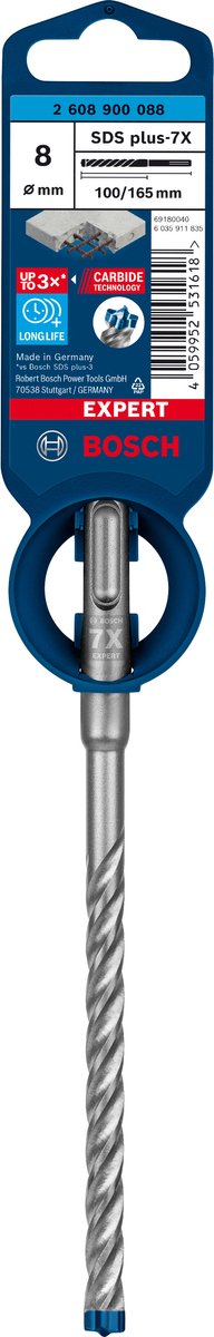 Bosch expert sds plus-7x marteau perforateur 8 x 100 x 165 mm