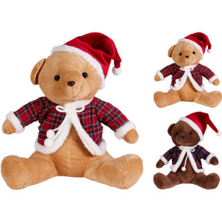 Ours avec bonnet de Noel 35cm 3ass