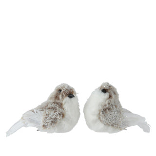 Fourrure artificielle oiseau Kaemingk sur clip 2assl.12cm x l.6cm x h.8cm | 4 pièces