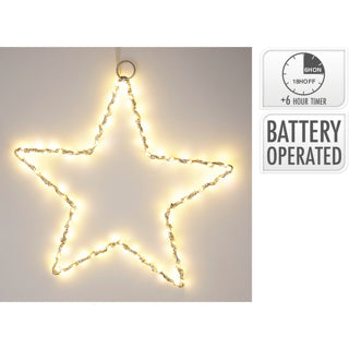 Pas d'étoile de feu 30cm avec LED argent | 3 pièces