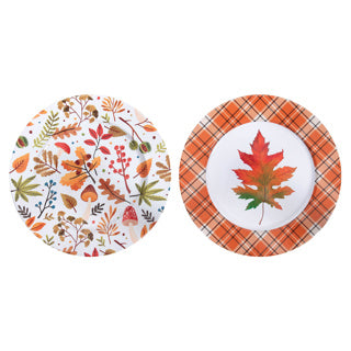 Sous-assiette ø28 feuille d'automne 2ass | 10 pièces