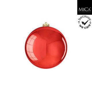 Boule Edelman incassable rouge brillant - d15cm | 4 pièces