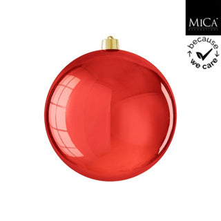 Boule Edelman incassable rouge brillant - d25cm | 2 pièces