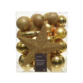 Kaemingk Boules de Noël en polystyrène brillant, mat, mélange de paillettes dia8cm