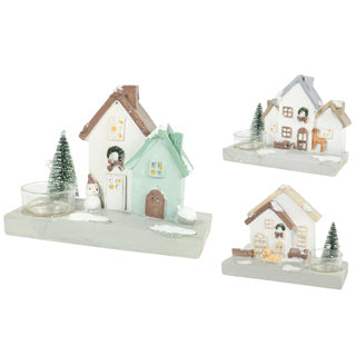 Christmas Tealight House House 3 Assorti