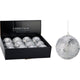 Boule de Noël 80mm argent pailleté | 12 pièces