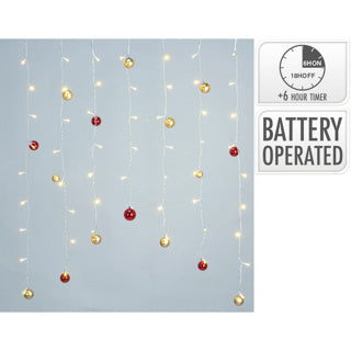 Rideau LED boule de Noël 74led