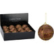 Boule de Noël 80mm marron pailleté | 12 pièces