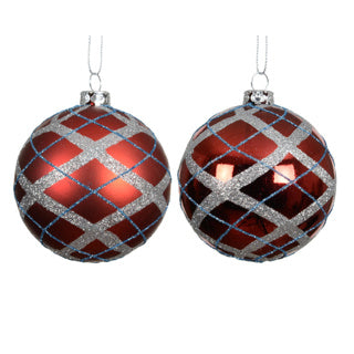 Boule de Noël pp 2col assdia8cm | 12 pièces