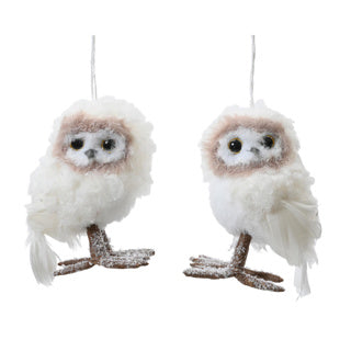 Fourrure artificielle hibou Kaemingk 2assl.9cm x l.7cm x h.13cm | 4 pièces