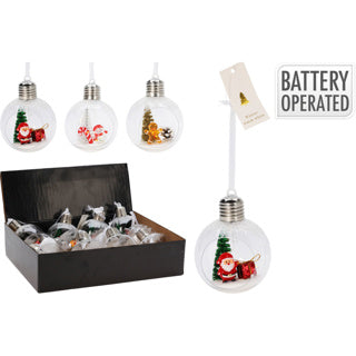 Boule de Noël LED 80mm 3ass design | 12 pièces