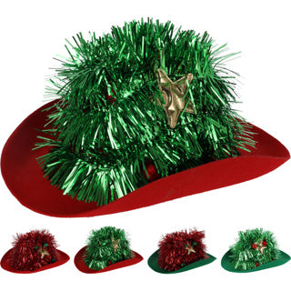 Chapeau de cowboy avec sapin de Noël 4ass | 2 pièces
