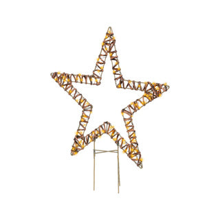 Kaemingk micro led piquet lumineux en osier longueur extérieure stable.1 cm x l.48 cm x h.54 cm