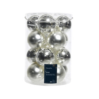 Kaemingk Boules de Noël en verre brillant, mat mixdia8cm