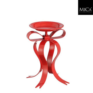 Bougeoir Edelman noeud rouge - l17xw14xh20cm | 2 pièces