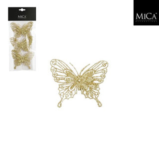 Edelman clip papillon or 3 pièces - l10xw8cm | 4 pièces
