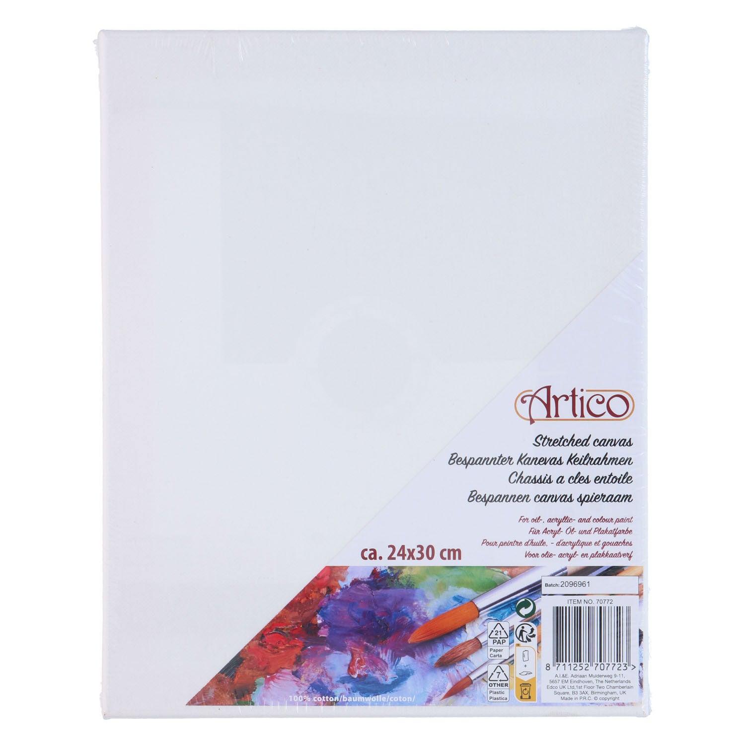 Tissu de toile sur le cadre 24 x 30 cm