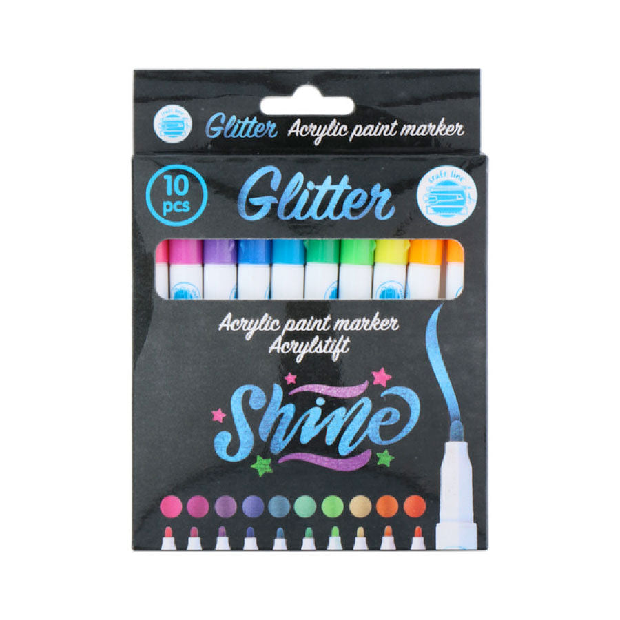 Marqueurs acryliques paillettes, 10e.