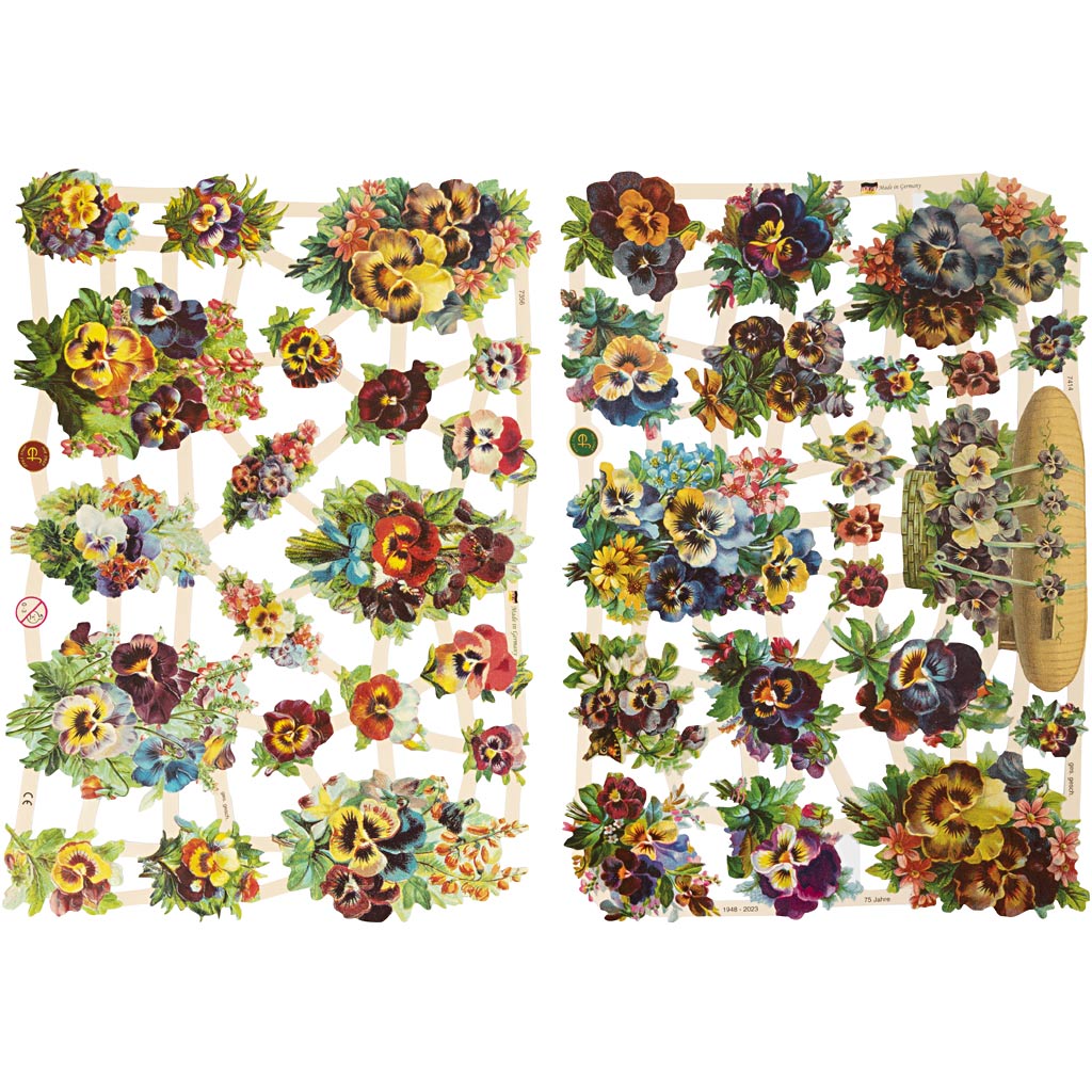 Creativ Company Vintage Pictures Violet, 2 feuilles