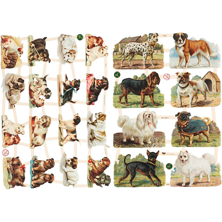 Creativ company images vintage, chiens, feuille 16,5x23,5 cm, 2 feuilles 1 boîte