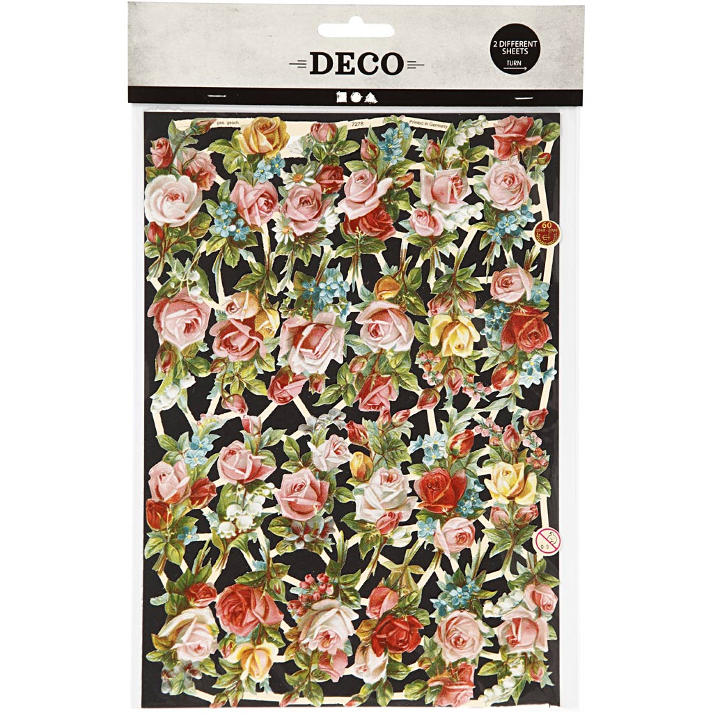 Creativ company images vintage, petites fleurs, feuille 16,5x23,5 cm, 2 feuilles 1 boîte