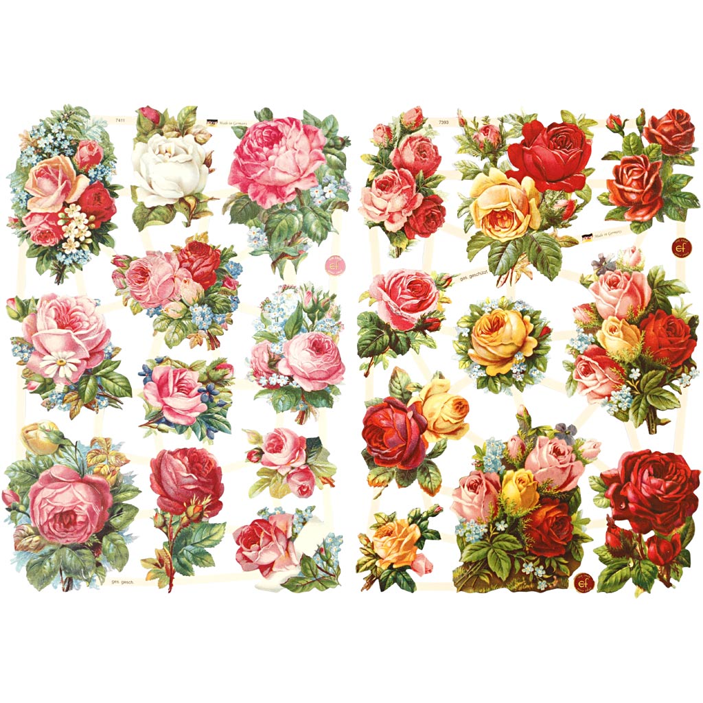 Creativ company images vintage, roses, feuille 16,5x23,5 cm, 2 feuilles 1 boîte
