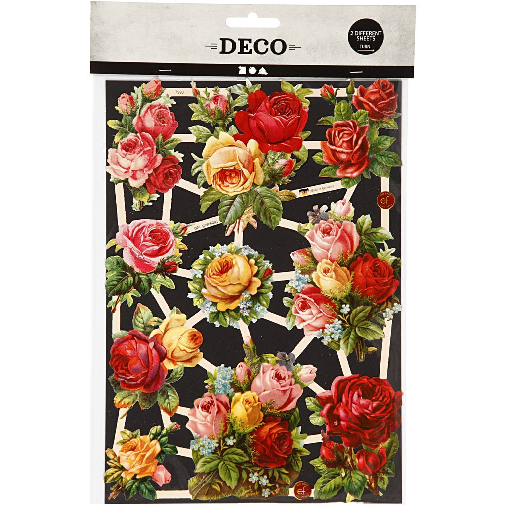 Creativ company images vintage, roses, feuille 16,5x23,5 cm, 2 feuilles 1 boîte