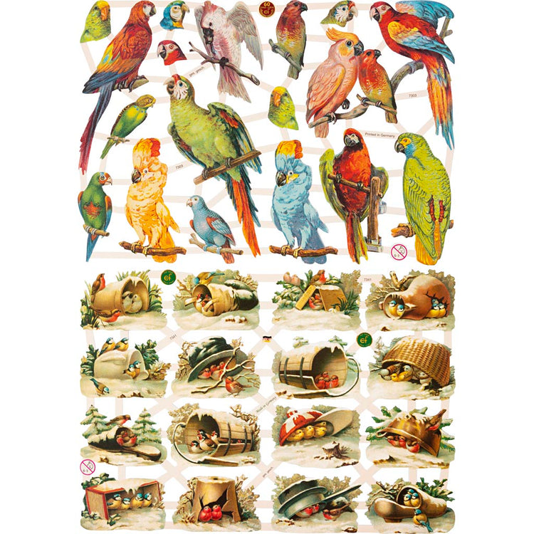 Creativ company images vintage, oiseaux, feuille 16,5x23,5 cm, 2 feuilles 1 boîte