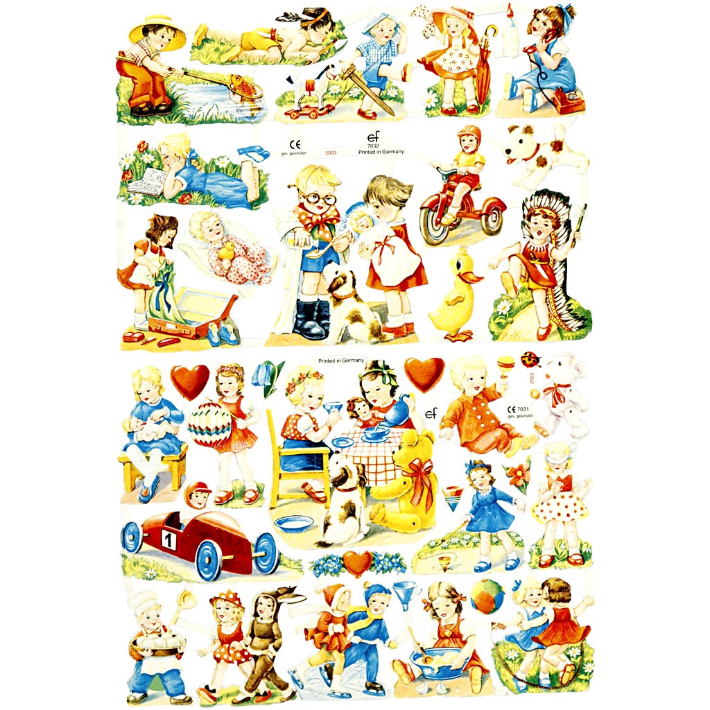 Creativ company images vintage, enfants, feuille 16,5x23,5 cm, 2 feuilles 1 boîte