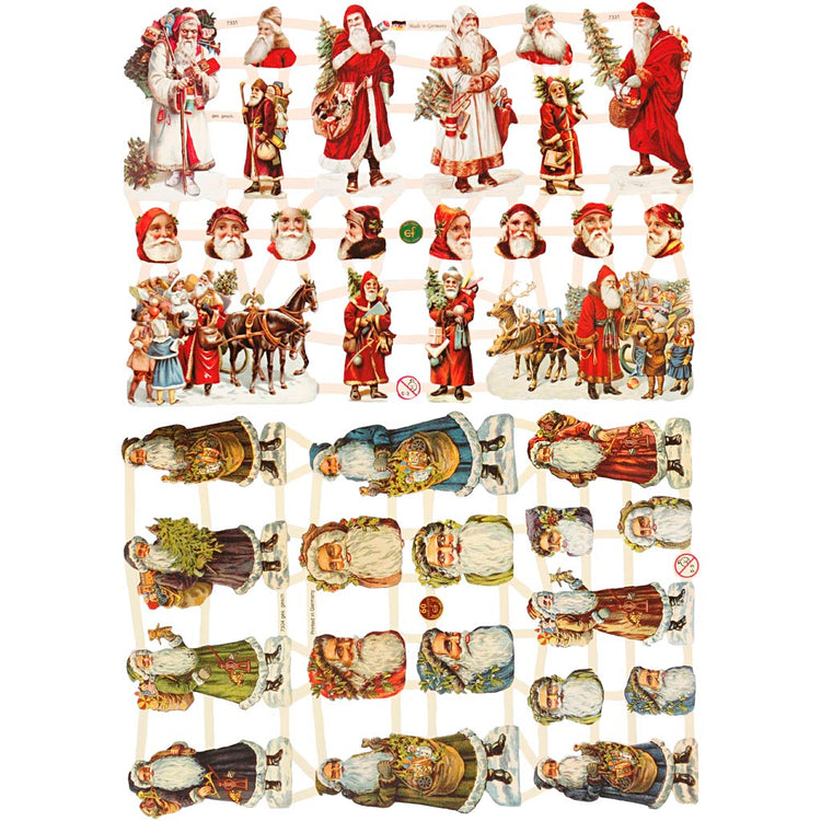 Creativ company images vintage, Père Noël, feuille 16,5x23,5 cm, 2 feuilles 1 boîte