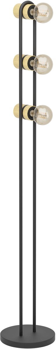 Lampadaire Eglo Chieveley - E27 - 140,5 cm - noir|marron