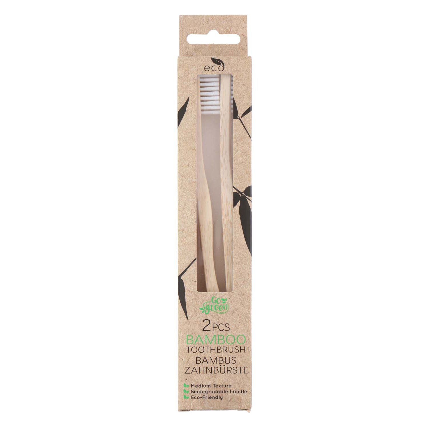 Brosse à dents en bambou, 2 pcs.
