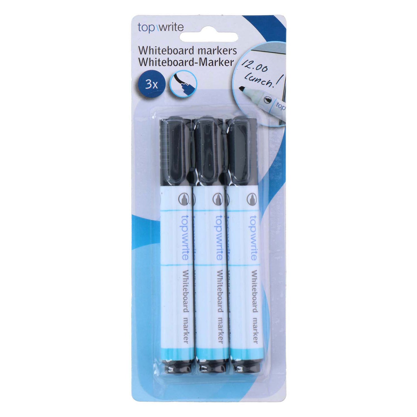 Marqueur pour tableau blanc noir, 3 pcs.